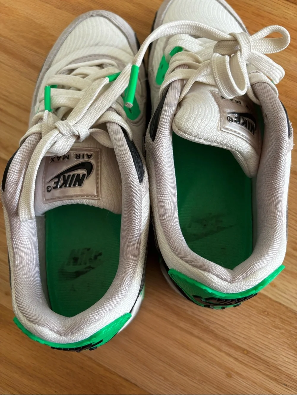 Nike Air Max Sneakers in White, Black & Green Teal Accents - Picture 3 of 7